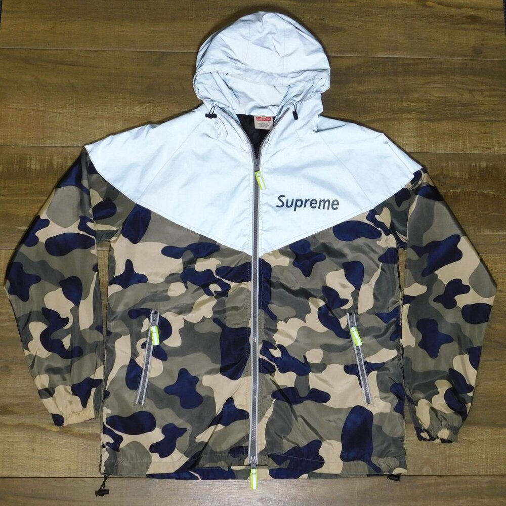 SUPREME Camouflage Reflective Silver Lightweight WindBreaker Jacket Unisex M / L